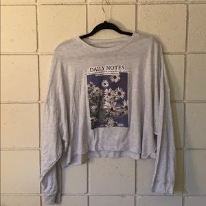 Boohoo Grey Long Sleeve Cropped Tee